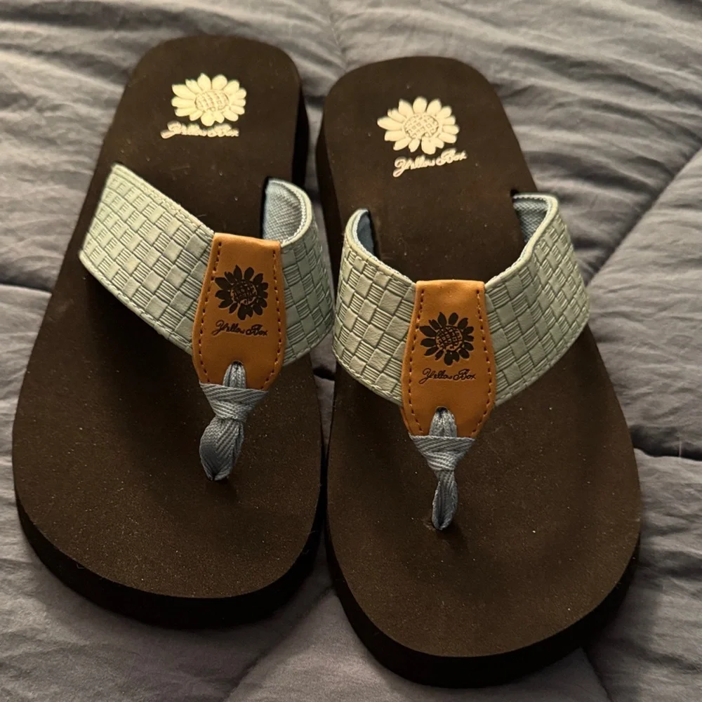 Yellow box  Brown and Blue Sandal Duo - Picture 7 of 8